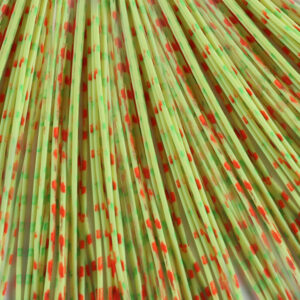 Barred Bulk Rubber - Chartreuse with Green & Orange