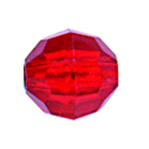 Faceted Glass Beads-Ruby Red Size 10