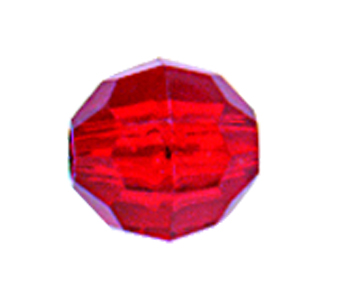 Faceted Glass Bead-Ruby Red Size 6