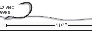 VMC Snelled Hook Black Nickel Style V4