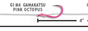 Gamakatsu Octopus Snelled Hooks Style G6 FL Pink