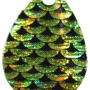Colorado Spinner Blade-Size 3-Chartreuse & Black Scale Iridescent Foilistic