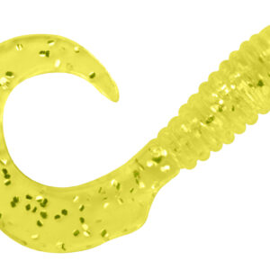 Swirltail Grubs 3" Chartreuse Silver Glitter