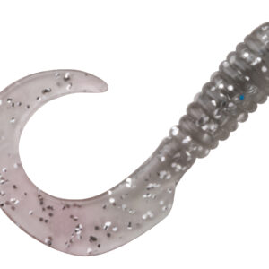 Swirltail Grubs 2" Smoke Silver Glitter