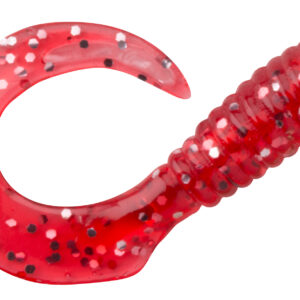 Swirltail Grubs 2" Red Silver Glitter