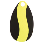 Indiana Spinner Blade-Black with Yellow Stripe-Size 6