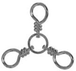Brass 3-Way Swivel- Black Size 3