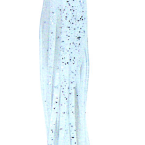 Squid Skirt- 4 3/4" White Silver Metal Flake
