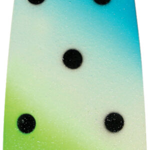 Super Glow Trolling Thin Spoon-Blue and Green with Black Dots-Size T2