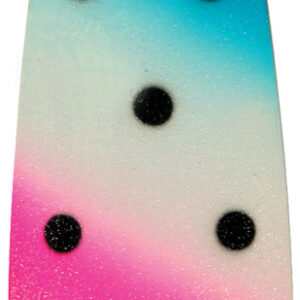 Steel Super Glow Trolling Thin Spoon-Blue and Pink with Black Dots-Size T1