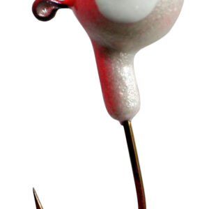 Floating Jigs-Fluorescent Red and White-Size 1/0
