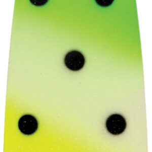 Steel Super Glow Trolling Thin Spoon-Green and Chartreuse with Black Dots-Size T3