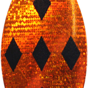 Indiana Spinner Blade-Size 5-Orange & Black Diamonds Iridescent Foilistic