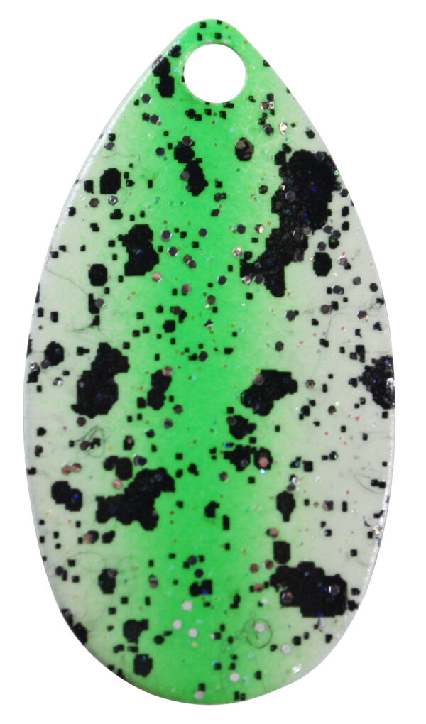 Indiana Spinner Blade-Size 5-Spackle-UV Green Glow