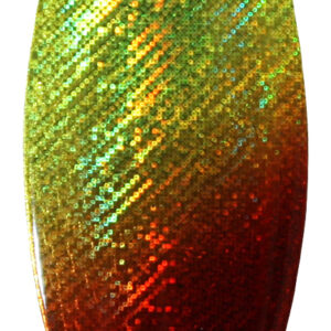 Willowleaf Spinner Blade-Size 4-Chartreuse and Red Iridescent Foilistic