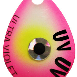 UV Bullseye Spinner Blade - Pink and Chartreuse - Size 5