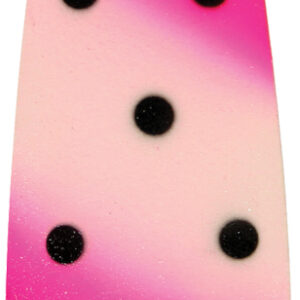 Steel Super Glow Trolling Thin Spoons-Pink and Plum with Black Dots-Size T2