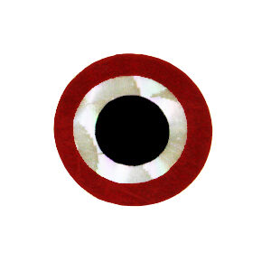 Rimmed Eyes Silver & Red Size 3/8"