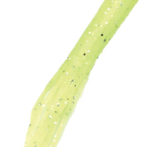Tube Tails- Chartreuse Silver Glitter Size 4"